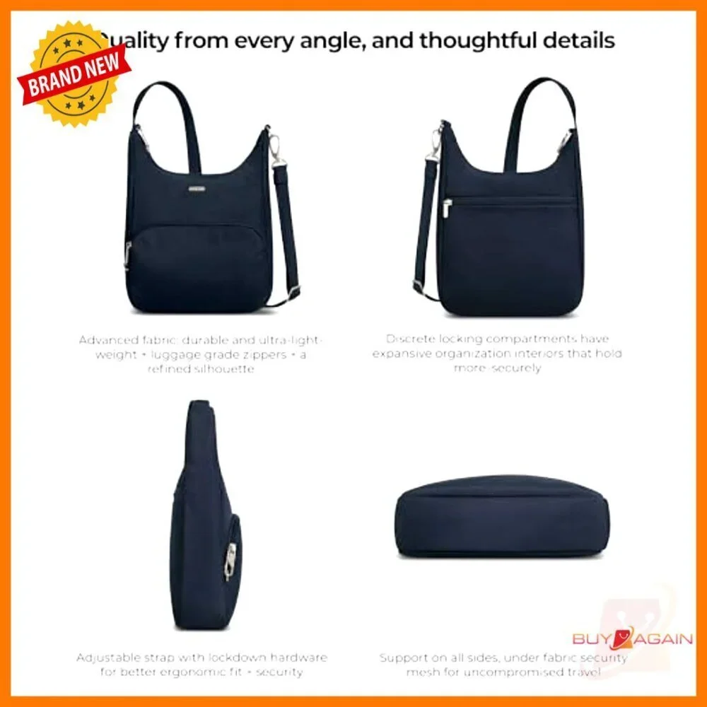 Anti-Theft Messenger Bag with RFID Blocking, Slash-Resistant Polyester